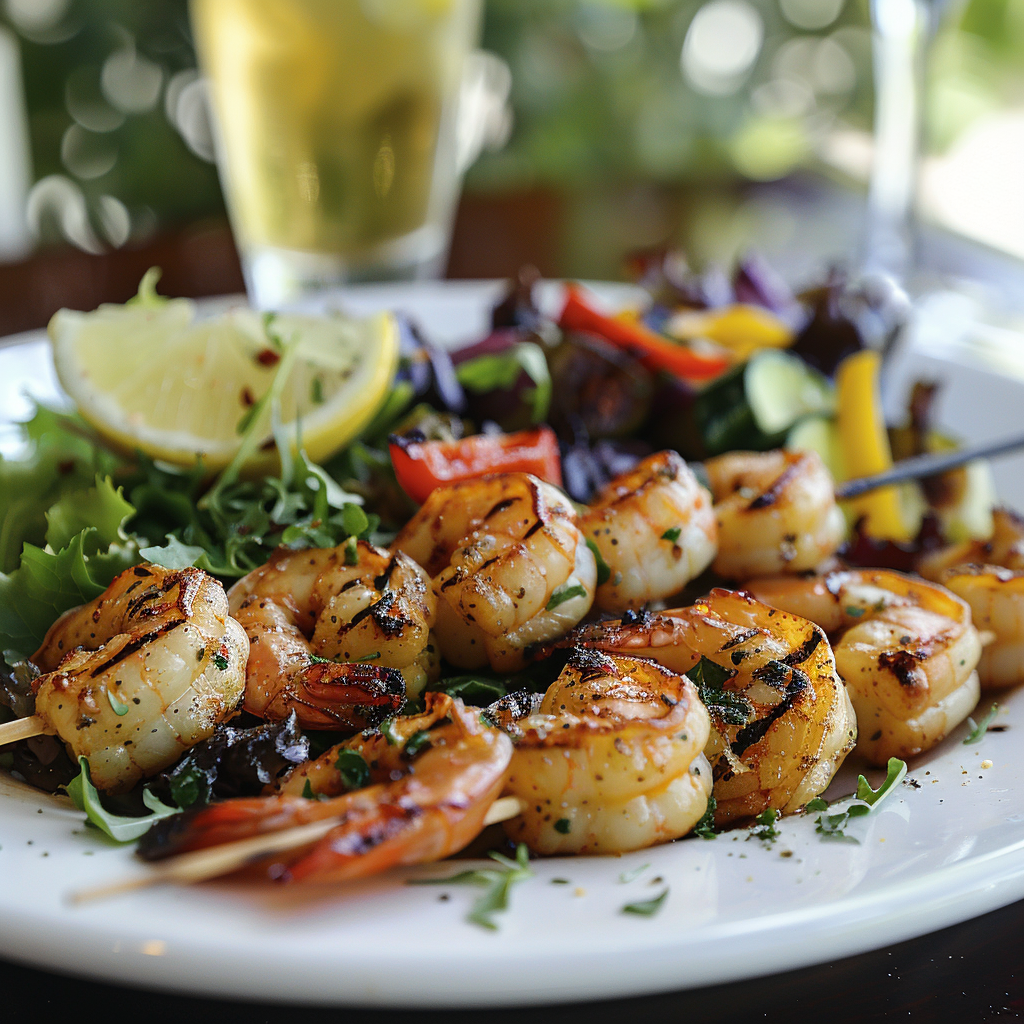 Brochettes de crevettes au citron