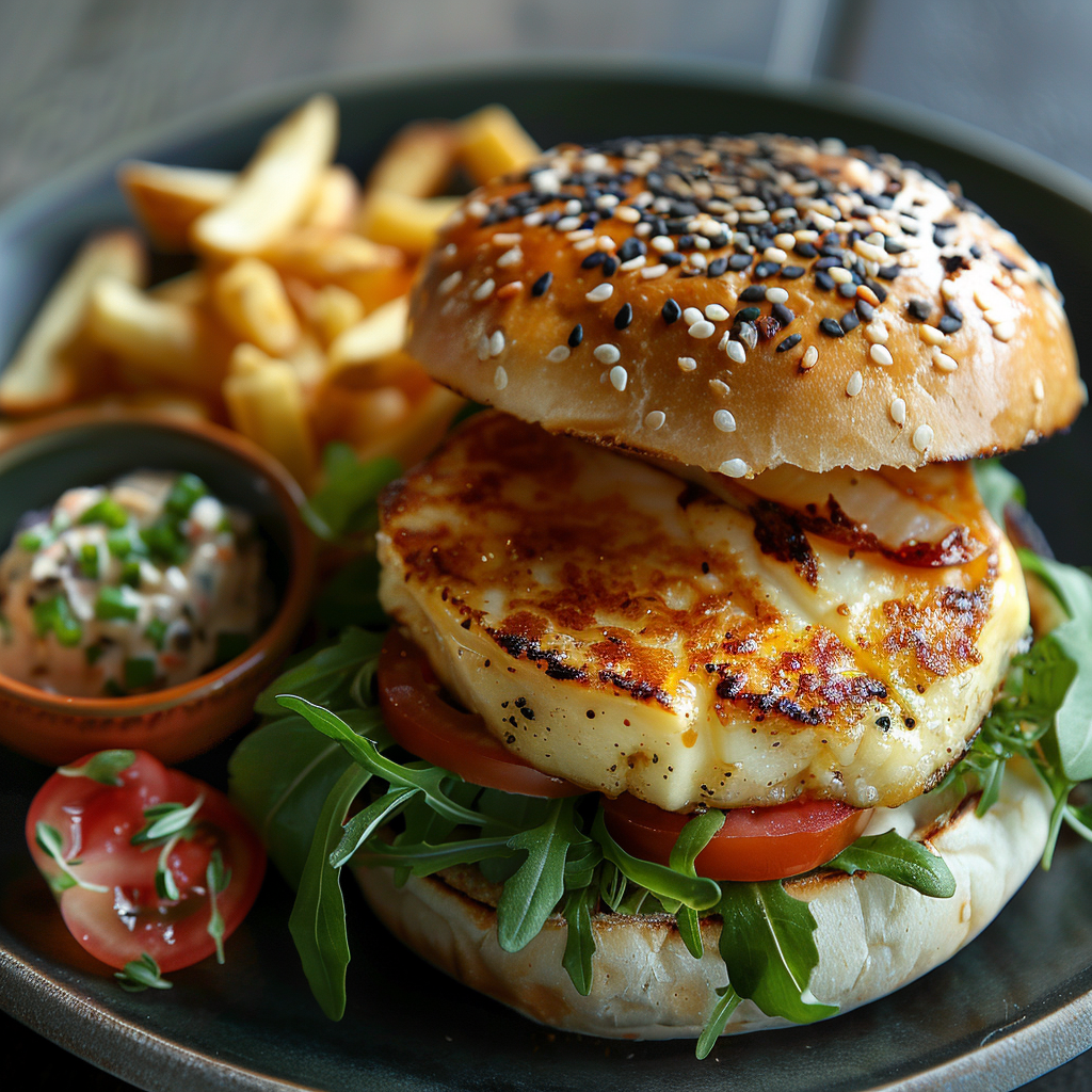 Burger végétarien au halloumi