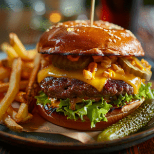 Cheeseburger maison façon diner américain