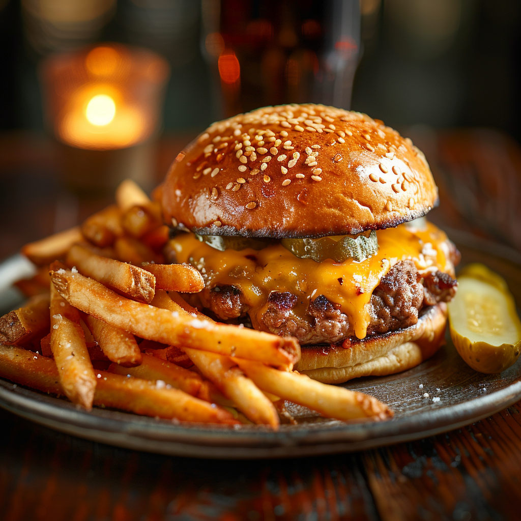 Cheeseburger maison façon diner américain
