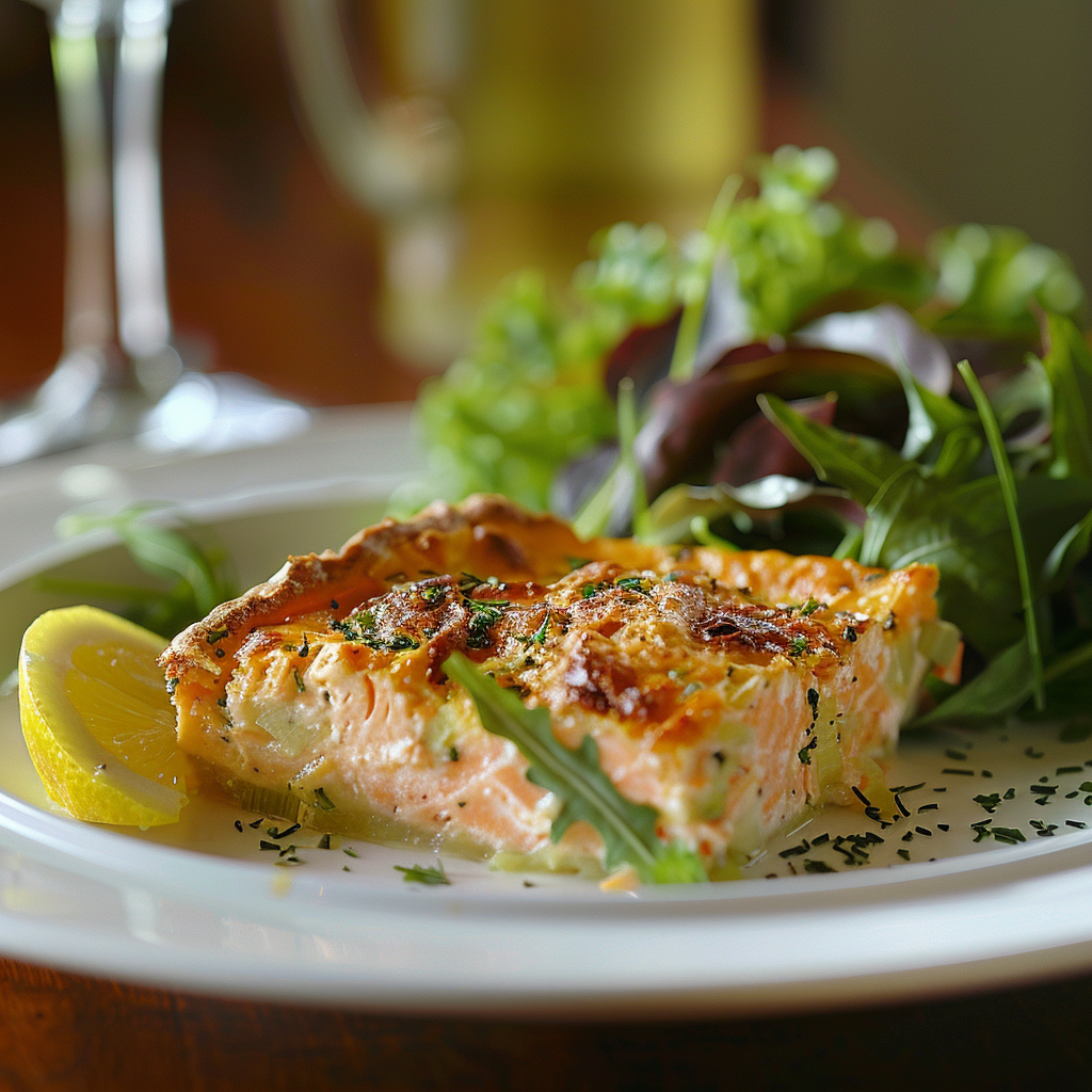 Clafoutis au saumon et poireaux