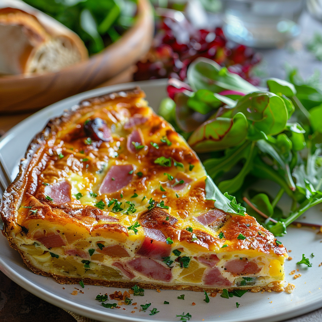 Clafoutis aux poireaux et jambon