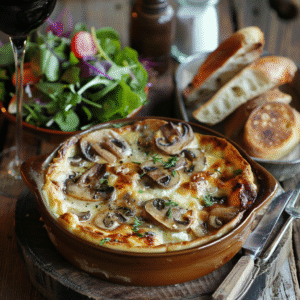 Clafoutis de champignons à la crème