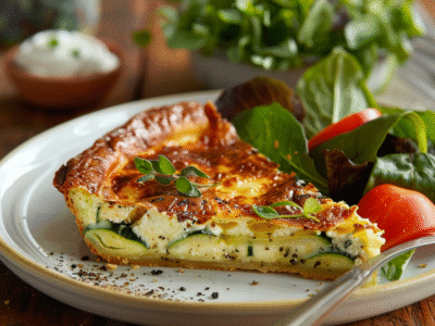 Clafoutis de courgettes au chèvre facile et savoureux