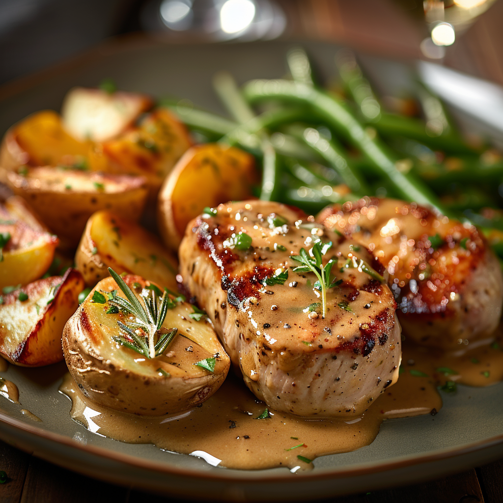 Côtes de porc à la moutarde