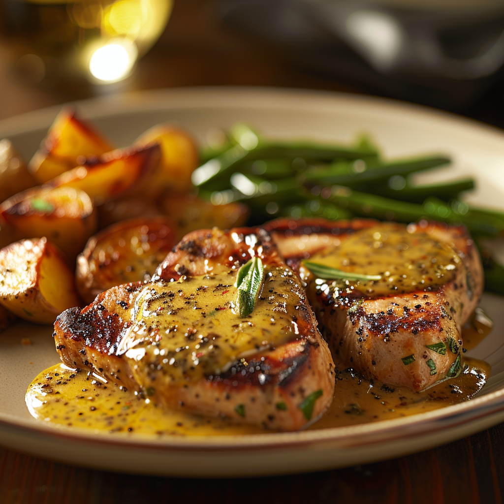 Côtes de porc à la moutarde