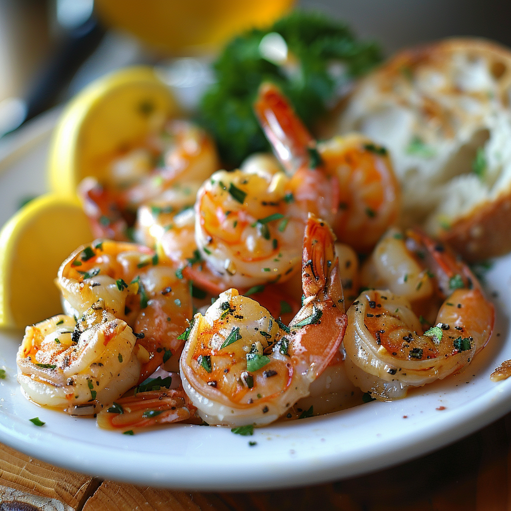 Crevettes sautées à l’ail