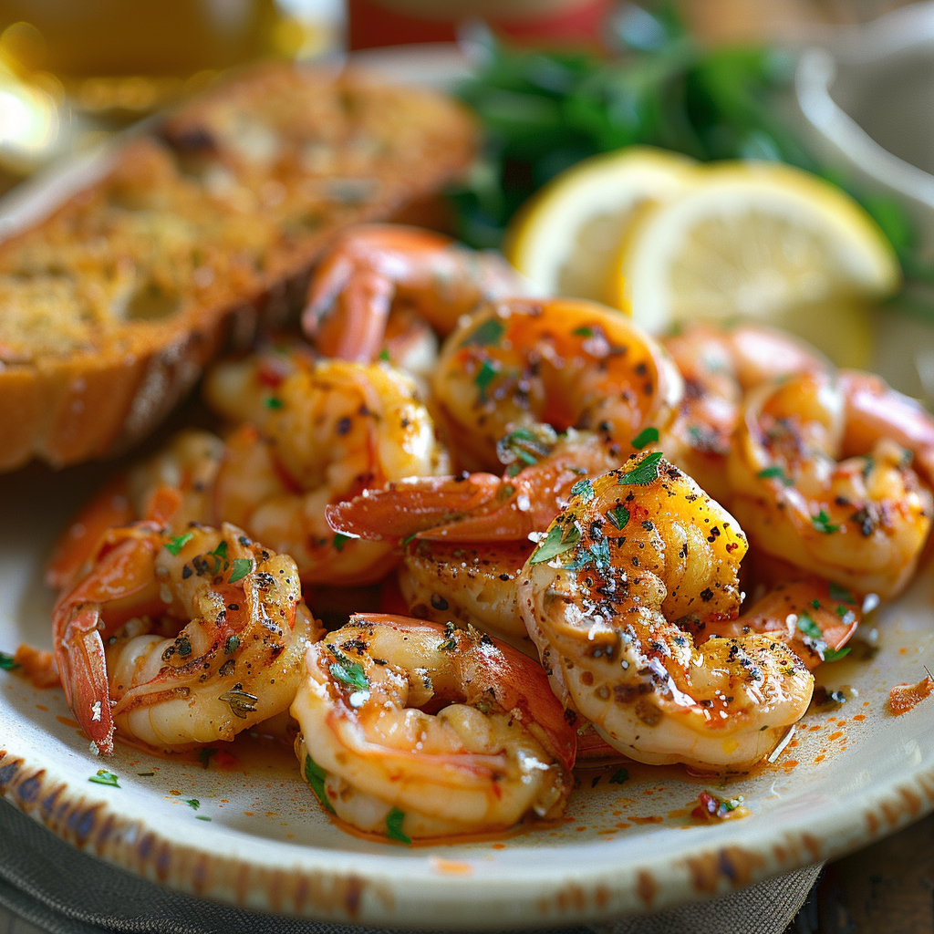 Crevettes sautées à l’ail