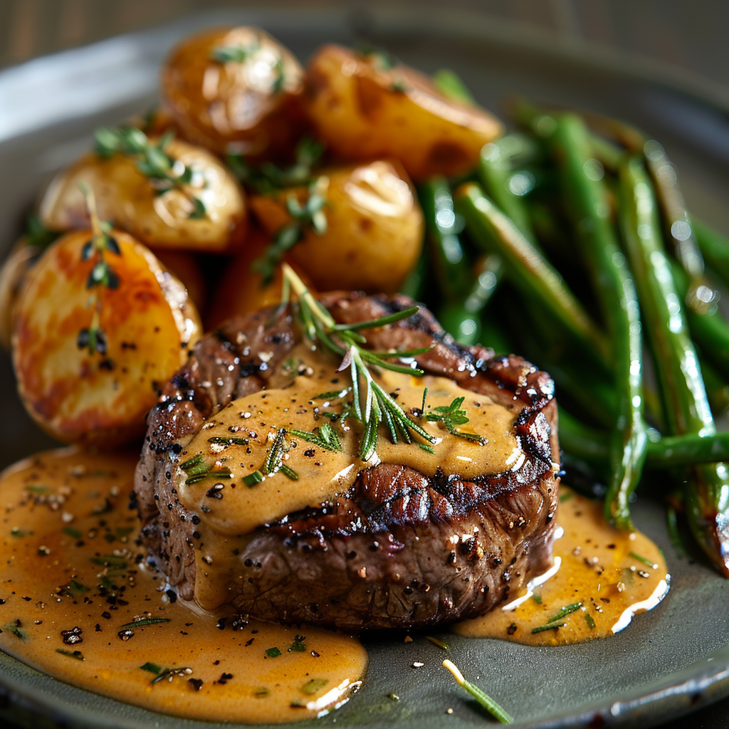 Filet mignon à la moutarde