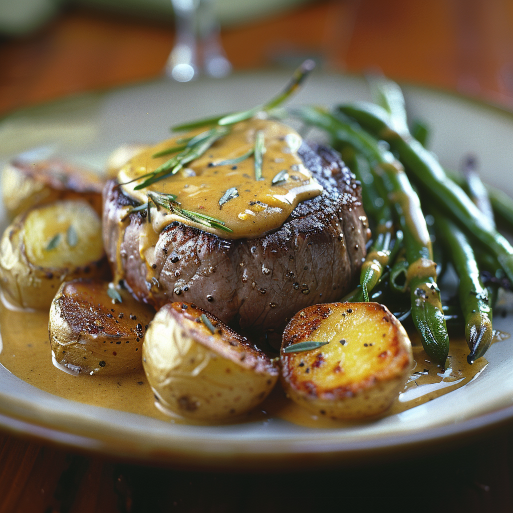 Filet mignon à la moutarde