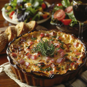 Flan salé au jambon et fromage