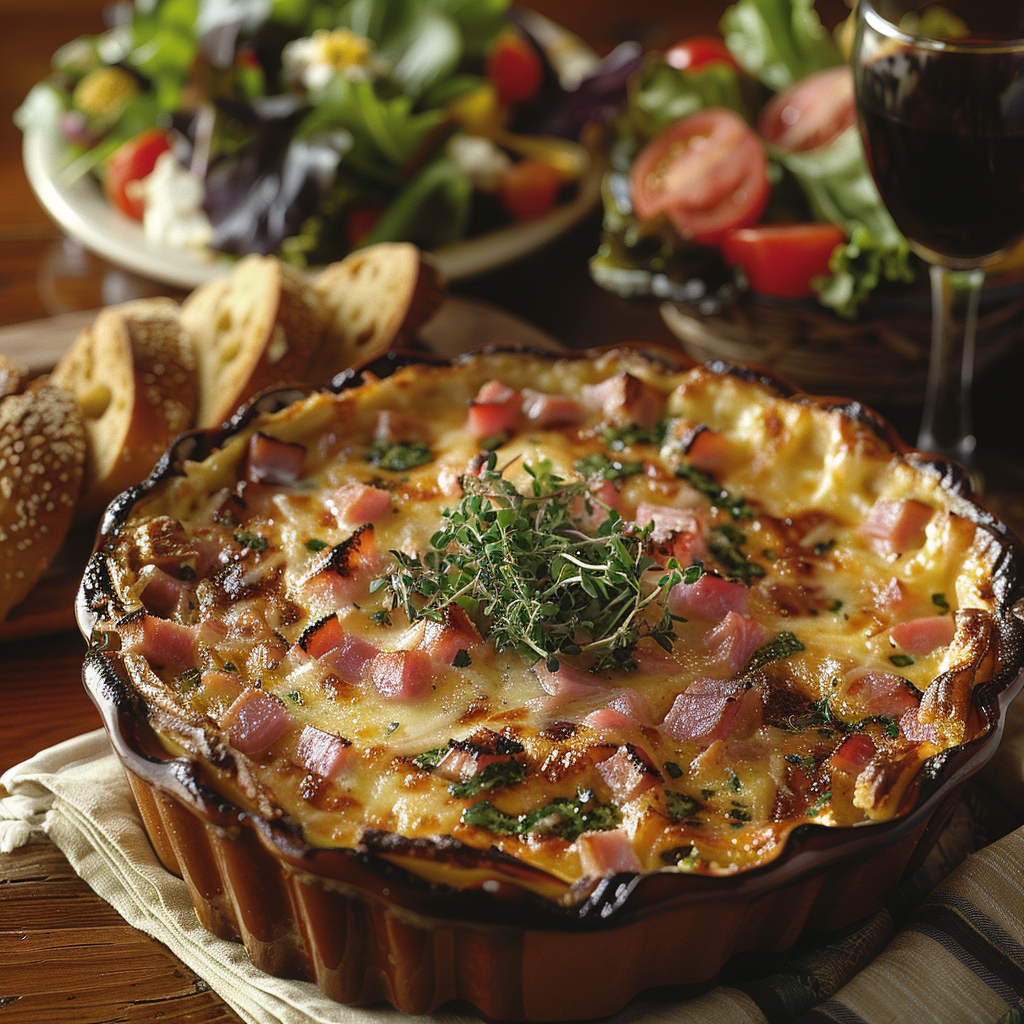 Flan salé au jambon et fromage