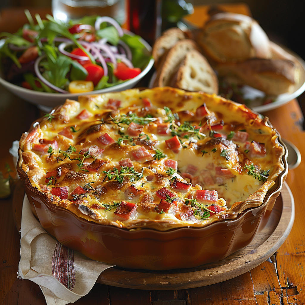 Flan salé au jambon et fromage