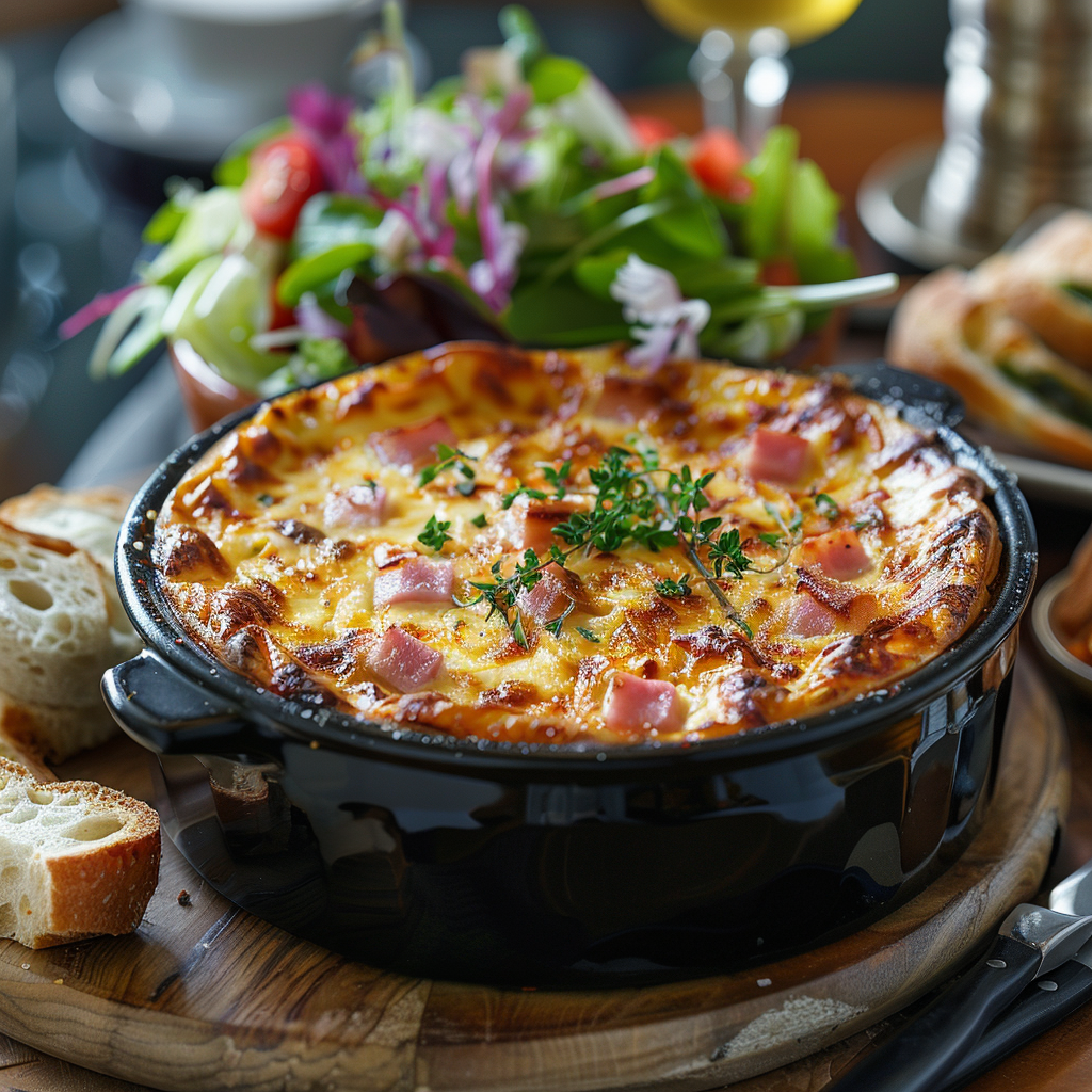 Flan salé au jambon et fromage