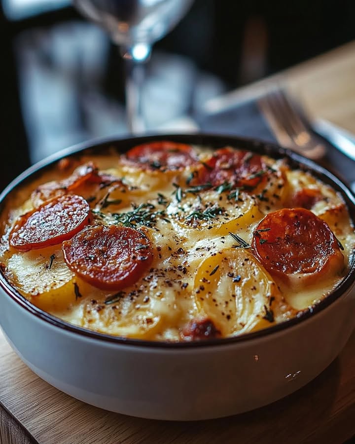 Gratin Chorizo Pommes