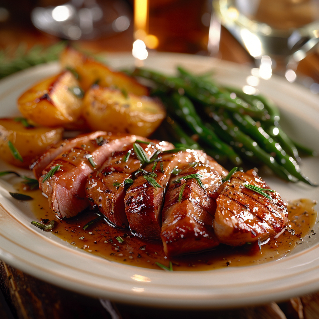 Magret de canard au miel