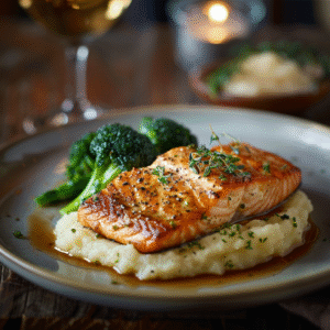 Pavé de saumon à la crème