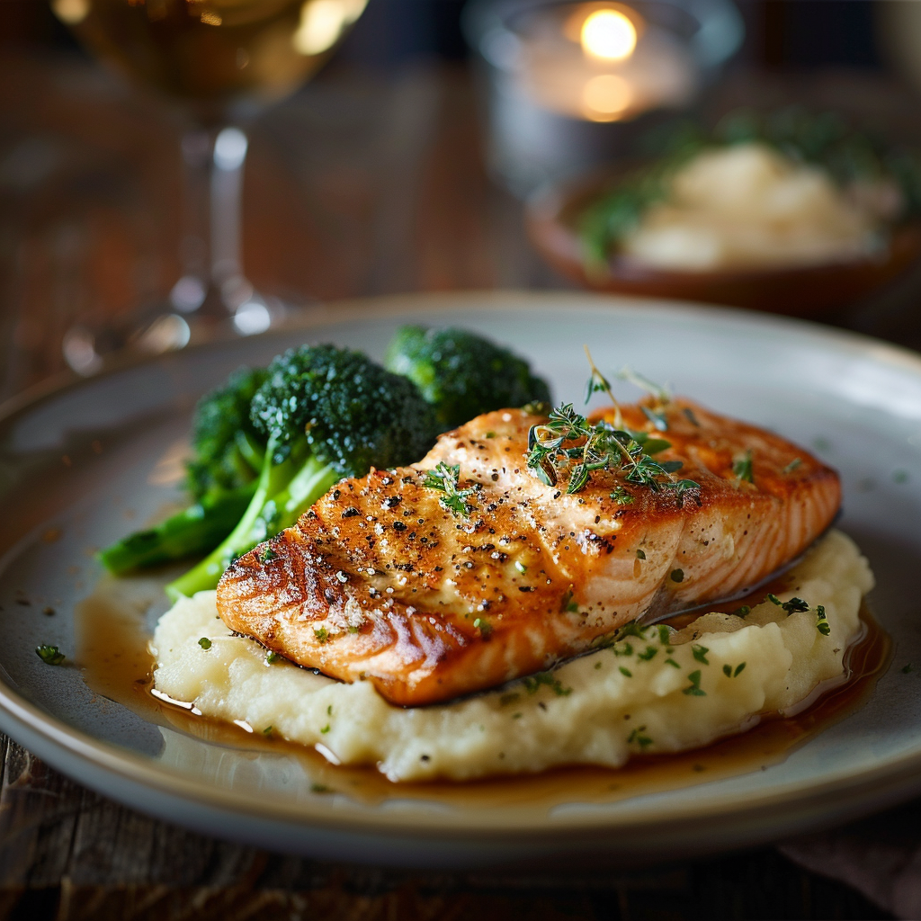 Pavé de saumon à la crème