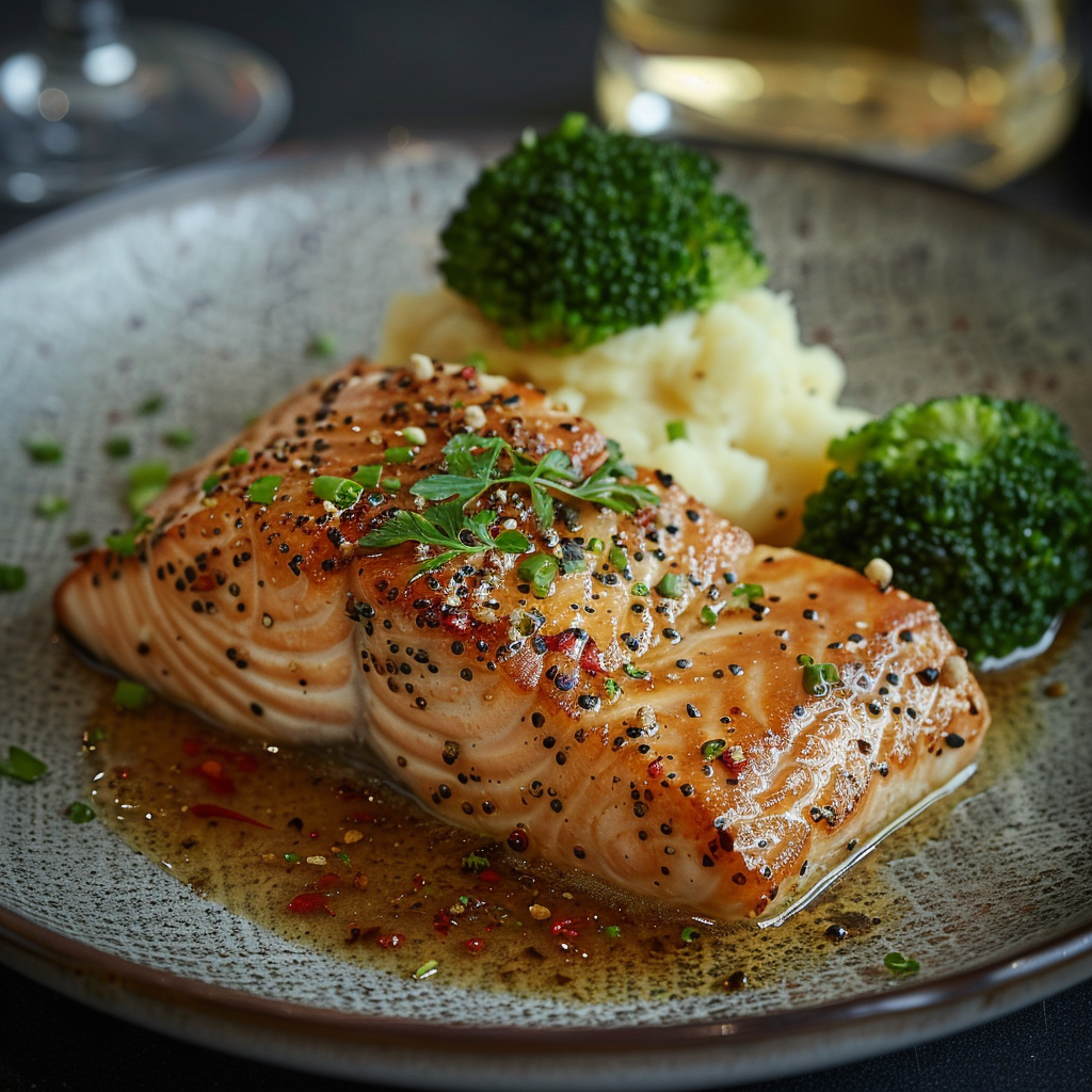 Pavé de saumon à la crème