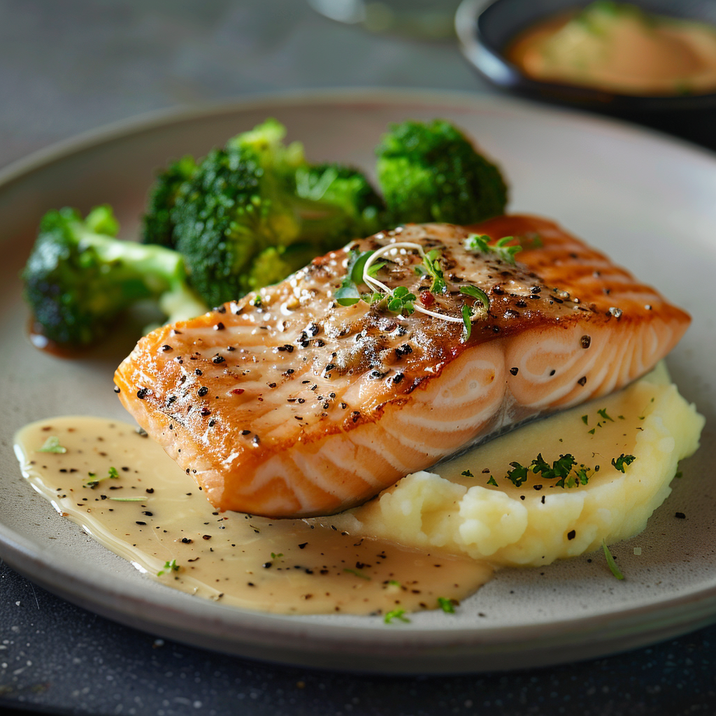 Pavé de saumon à la crème