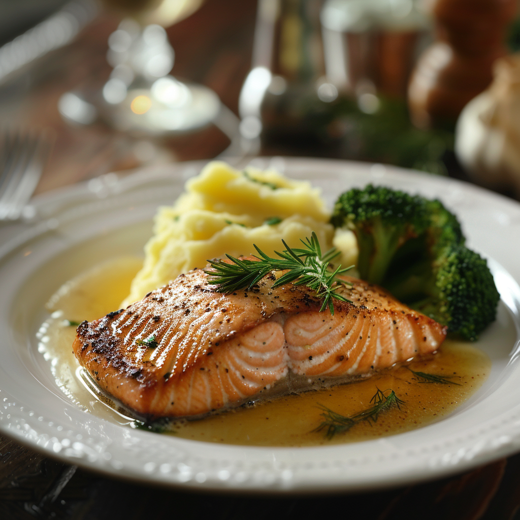 Pavé de saumon à la crème