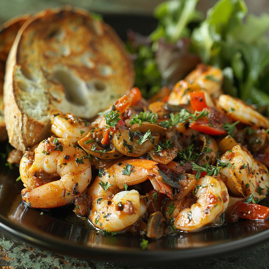 Poêlée de fruits de mer à l’ail