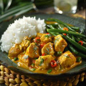 Poulet au curry et lait de coco