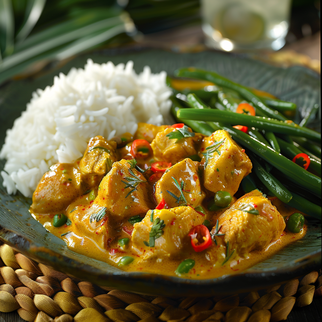 Poulet au curry et lait de coco