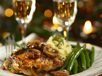 Poulet aux champignons et vin blanc : Recette facile et savoureuse