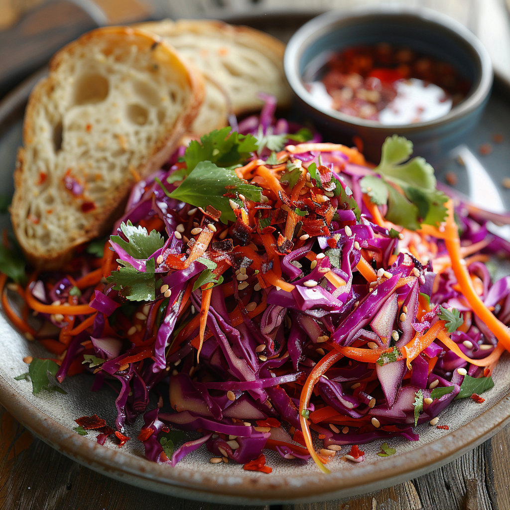 Salade de chou rouge et carottes râpées