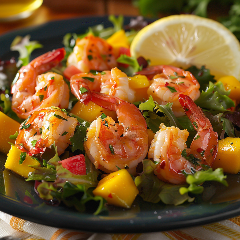 Salade de crevettes et mangue