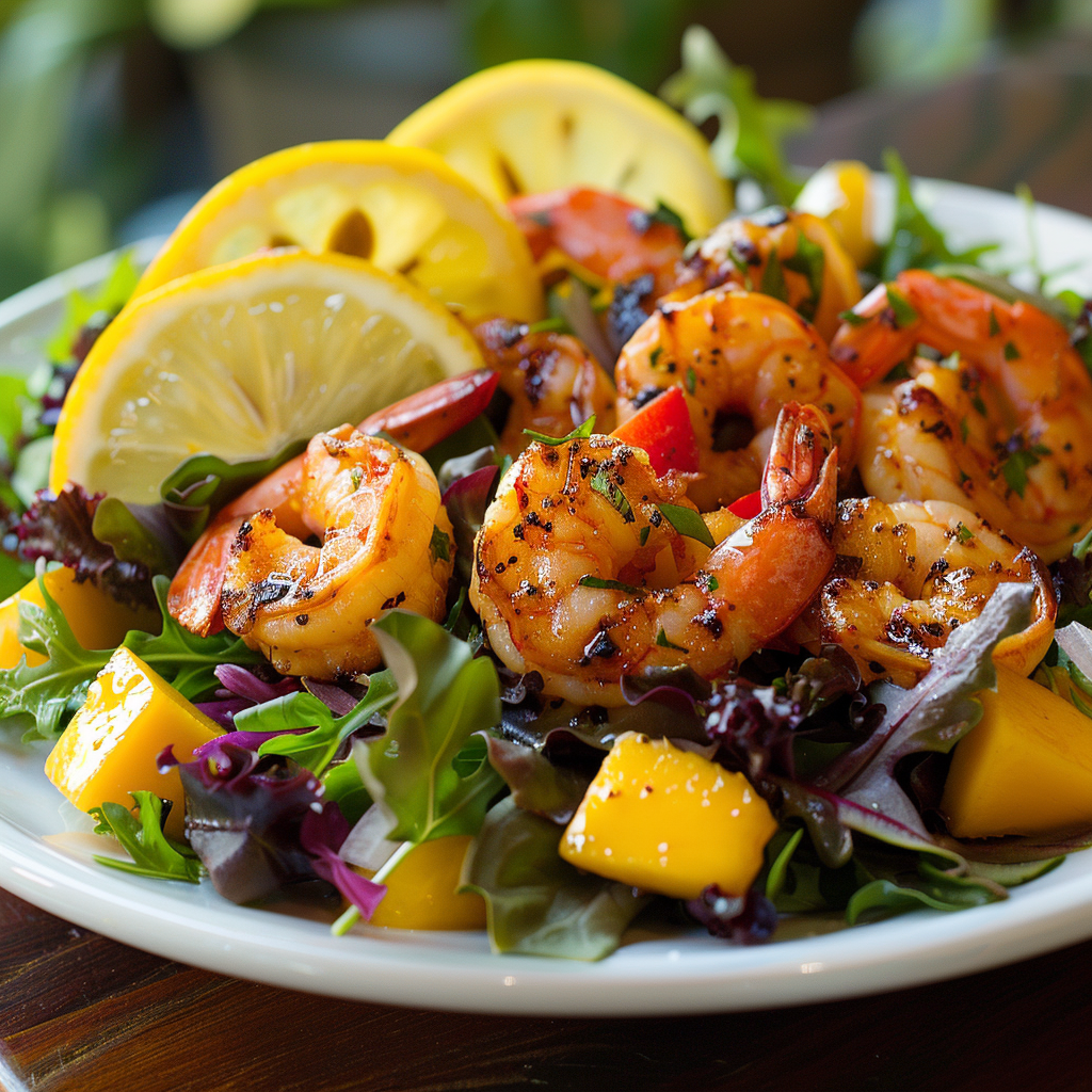 Salade de crevettes et mangue
