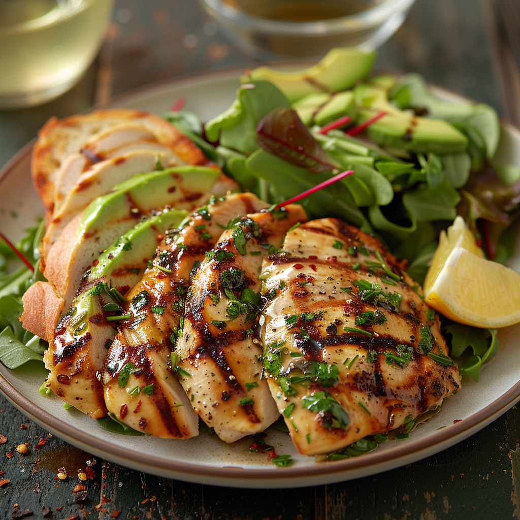 Salade de poulet grillé et avocat