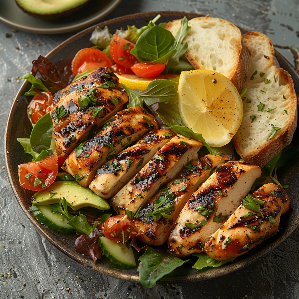 Salade de poulet grillé et avocat