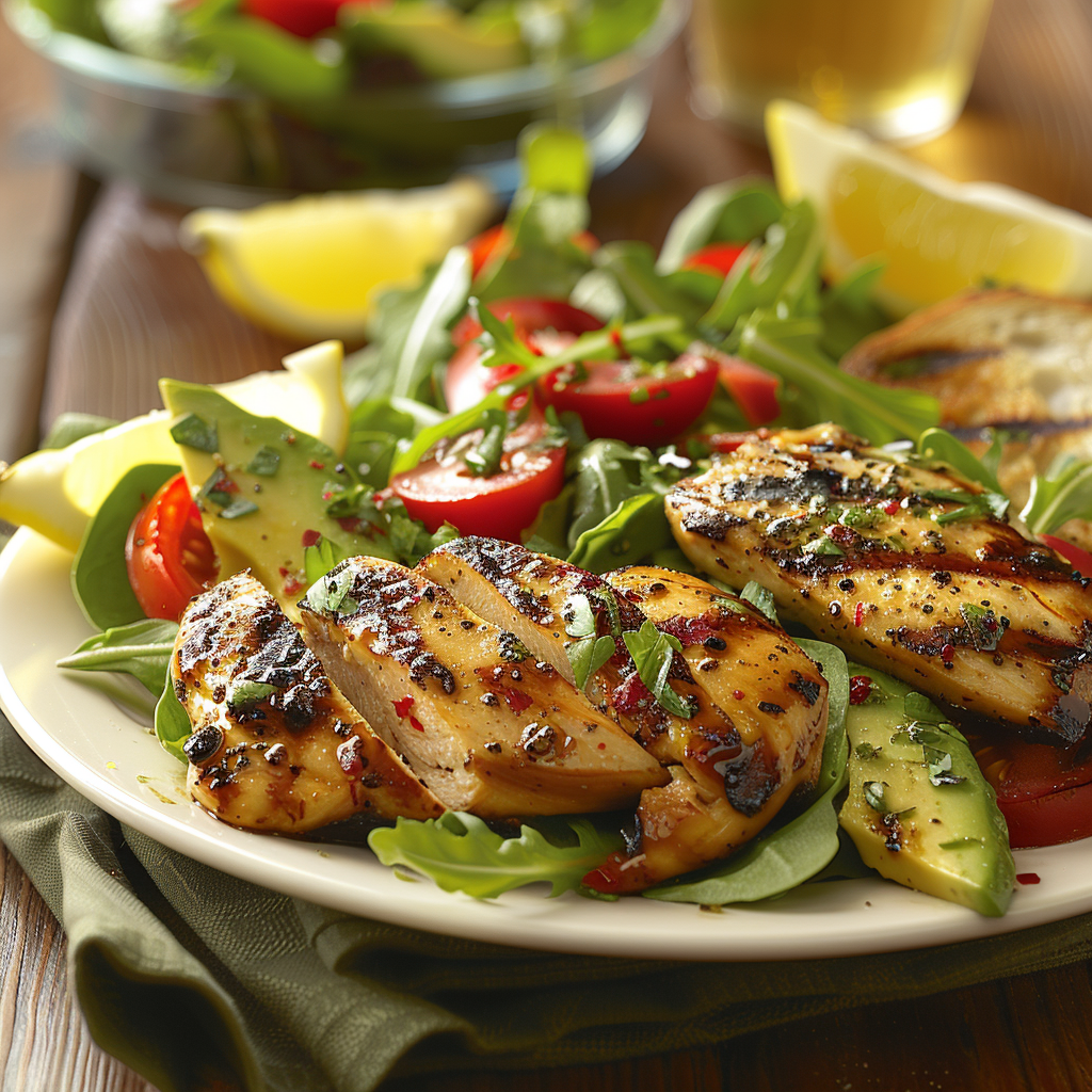 Salade de poulet grillé et avocat
