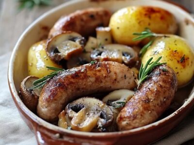 Saucisses Pommes Champignons : Recette Savoureuse et Facile