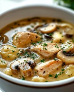 Soupe Poulet Champignons