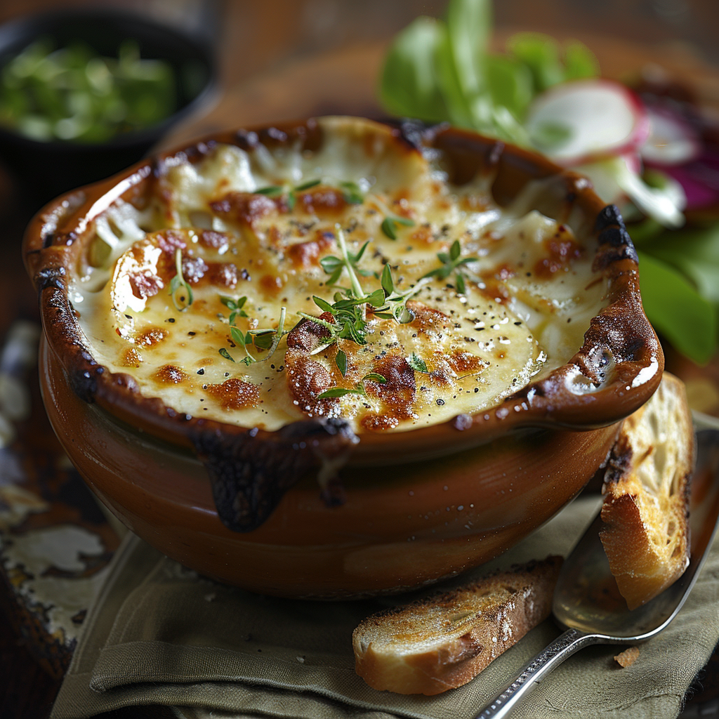 Soupe à l’oignon gratinée