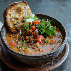 Soupe de lentilles corail au lait de coco