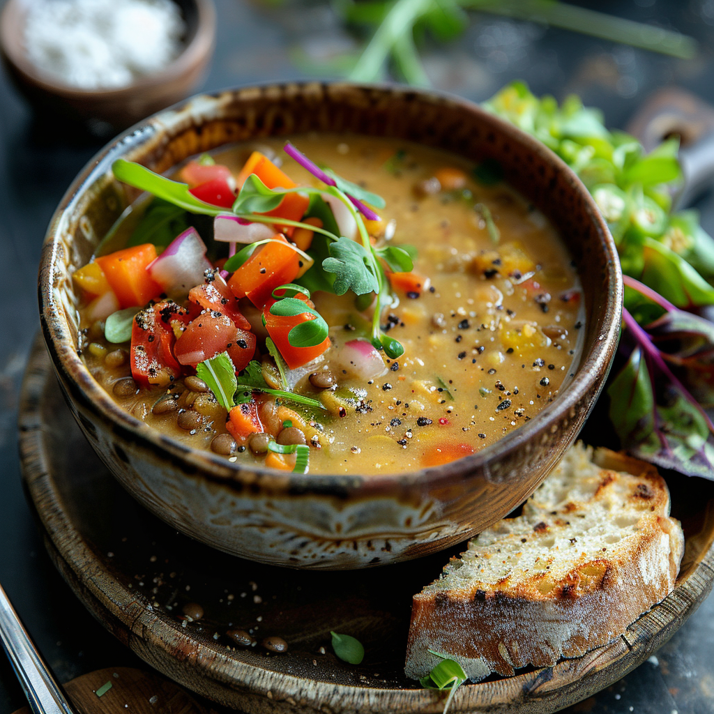 Soupe de lentilles corail au lait de coco
