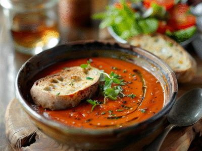 Soupe de tomates rôties facile et savoureuse