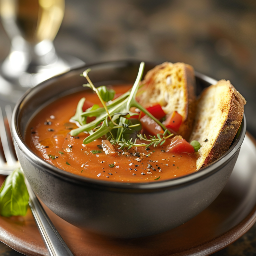 Soupe de tomates rôties