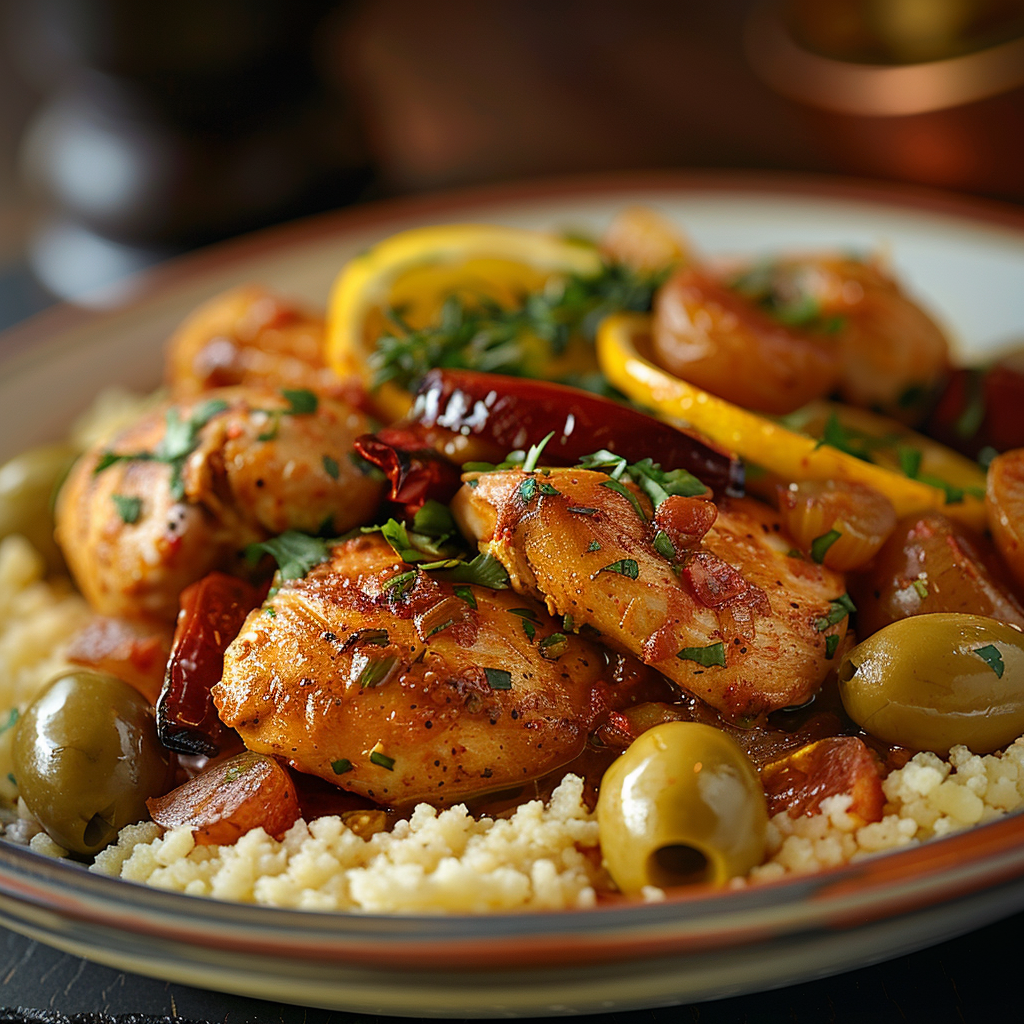 Tajine de poulet aux citrons confits