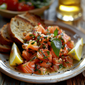 Tartare de saumon frais