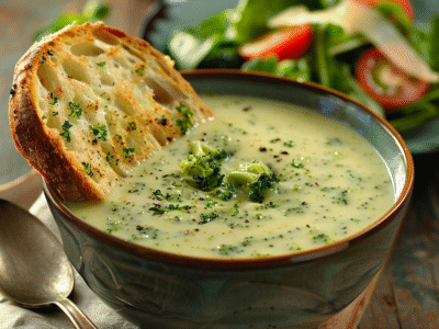 Velouté de brocolis à la crème : Recette facile et savoureuse