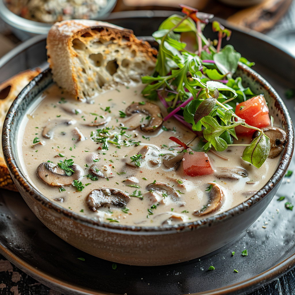 Velouté de champignons crémeux