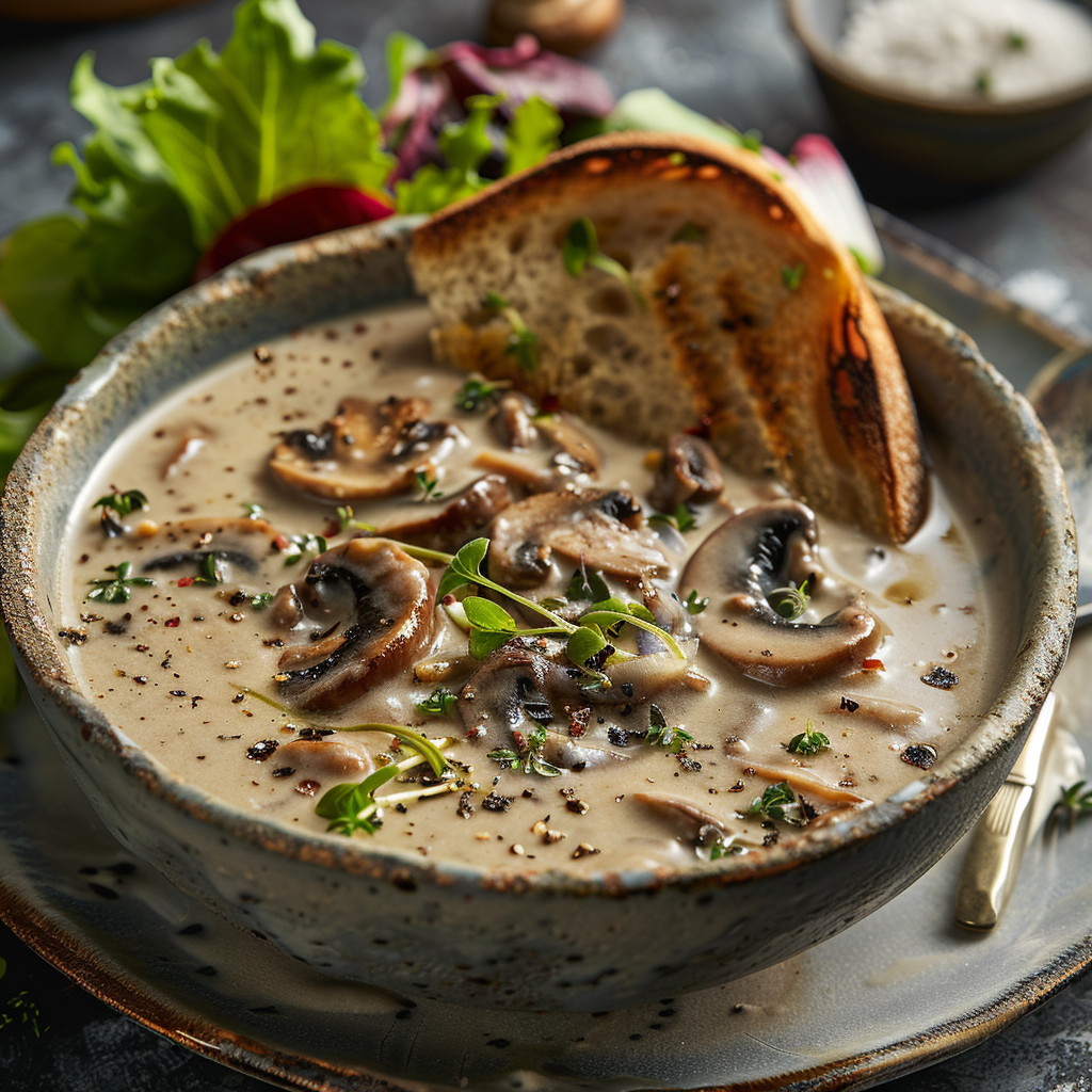 Velouté de champignons crémeux