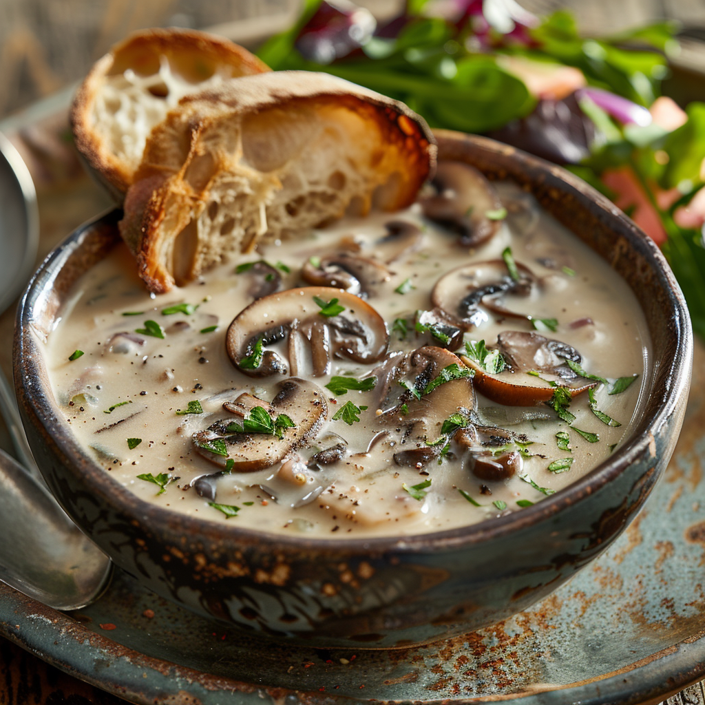 Velouté de champignons crémeux