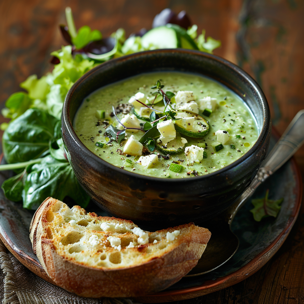 Velouté de courgettes au fromage frais