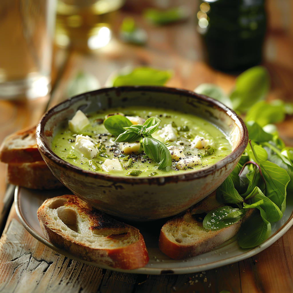 Velouté de courgettes au fromage frais